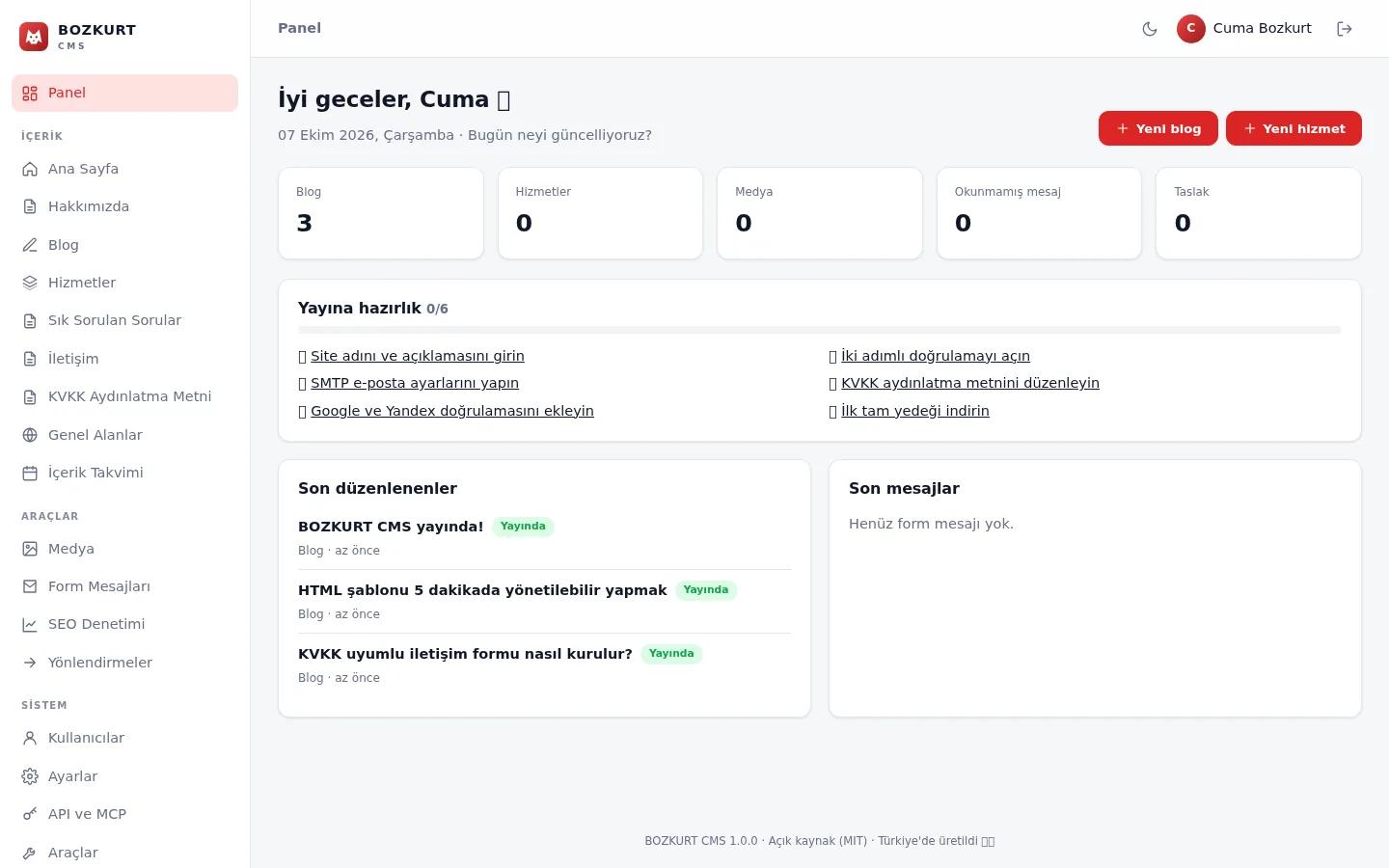 BOZKURT CMS